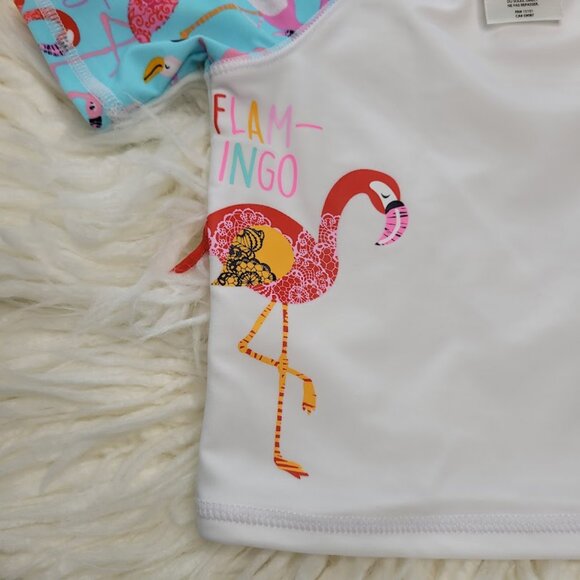 Skechers flamingo print 2pc rashguard swimsuit 12 months NEW - Picture 4 of 8